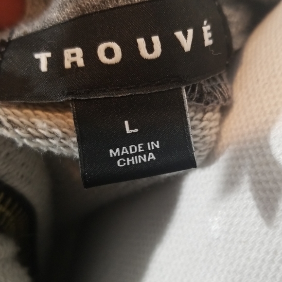 Trouve Sweatshirt Leather Look Accents, Size L - Picture 5 of 5
